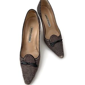 Manolo Blahnik Houndstooth Heels - Size 6